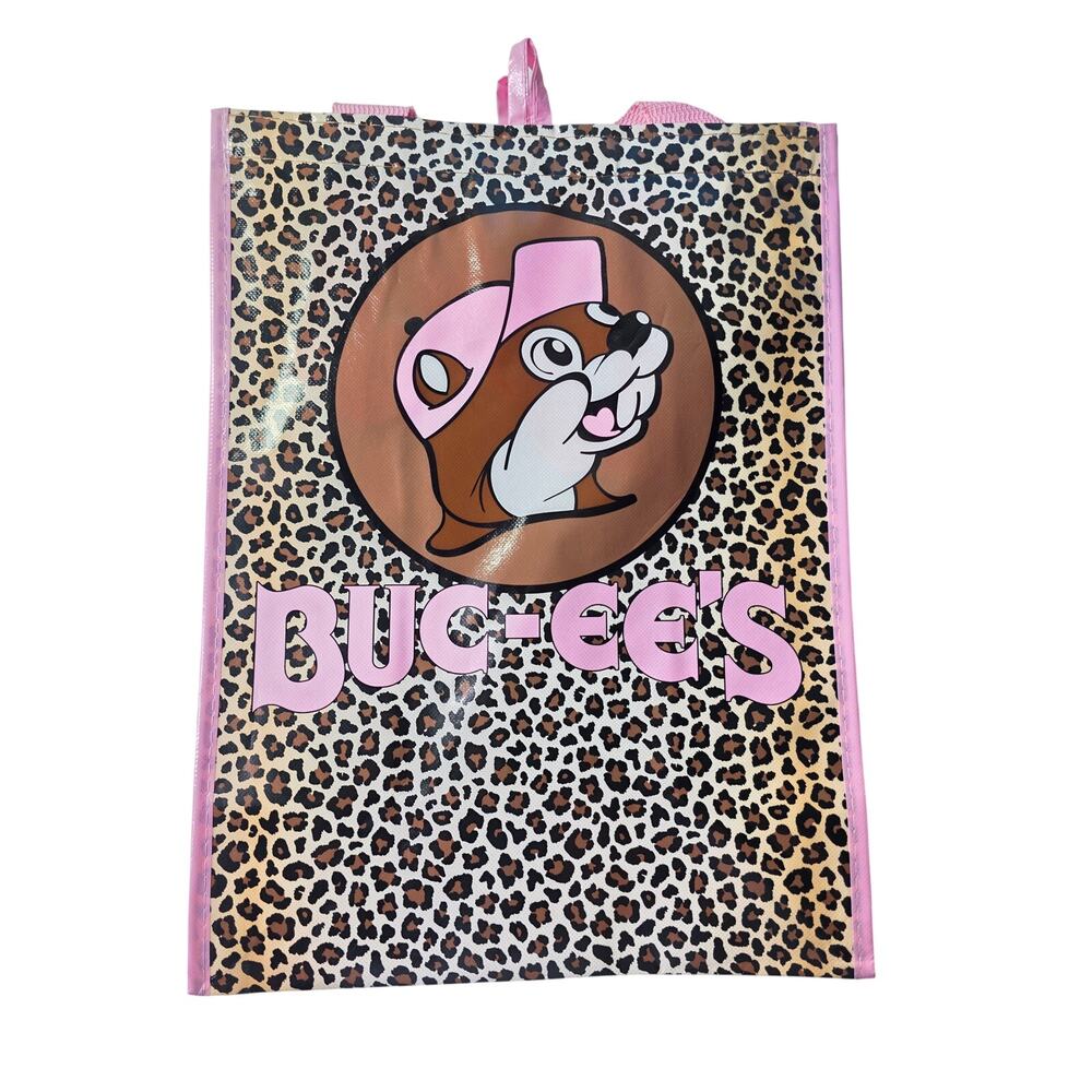 Set of 2- BUC-EE'S Pink Leopard Print NEW Reusable Tote Grocery Bag - NWT - Picture 2 of 9